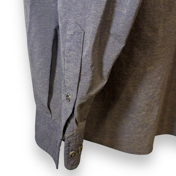Swiss Tech Gray Nylon Blend Long Sleeve Button Down Size 2XL XXL Outdoor *FLAW* - Picture 4 of 7